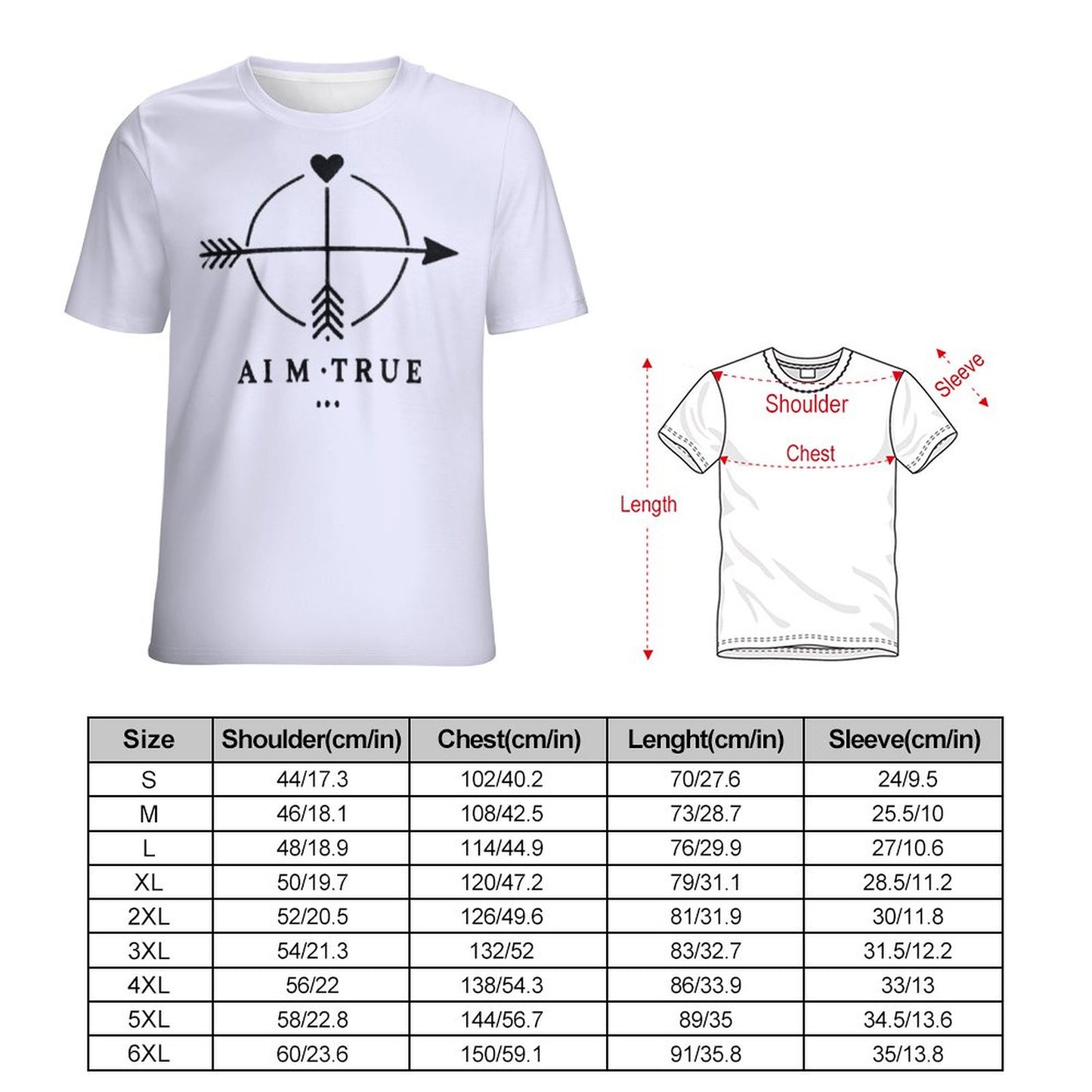 Aim True Archery T-Shirt - Matching Valentine's Outfit for Couples