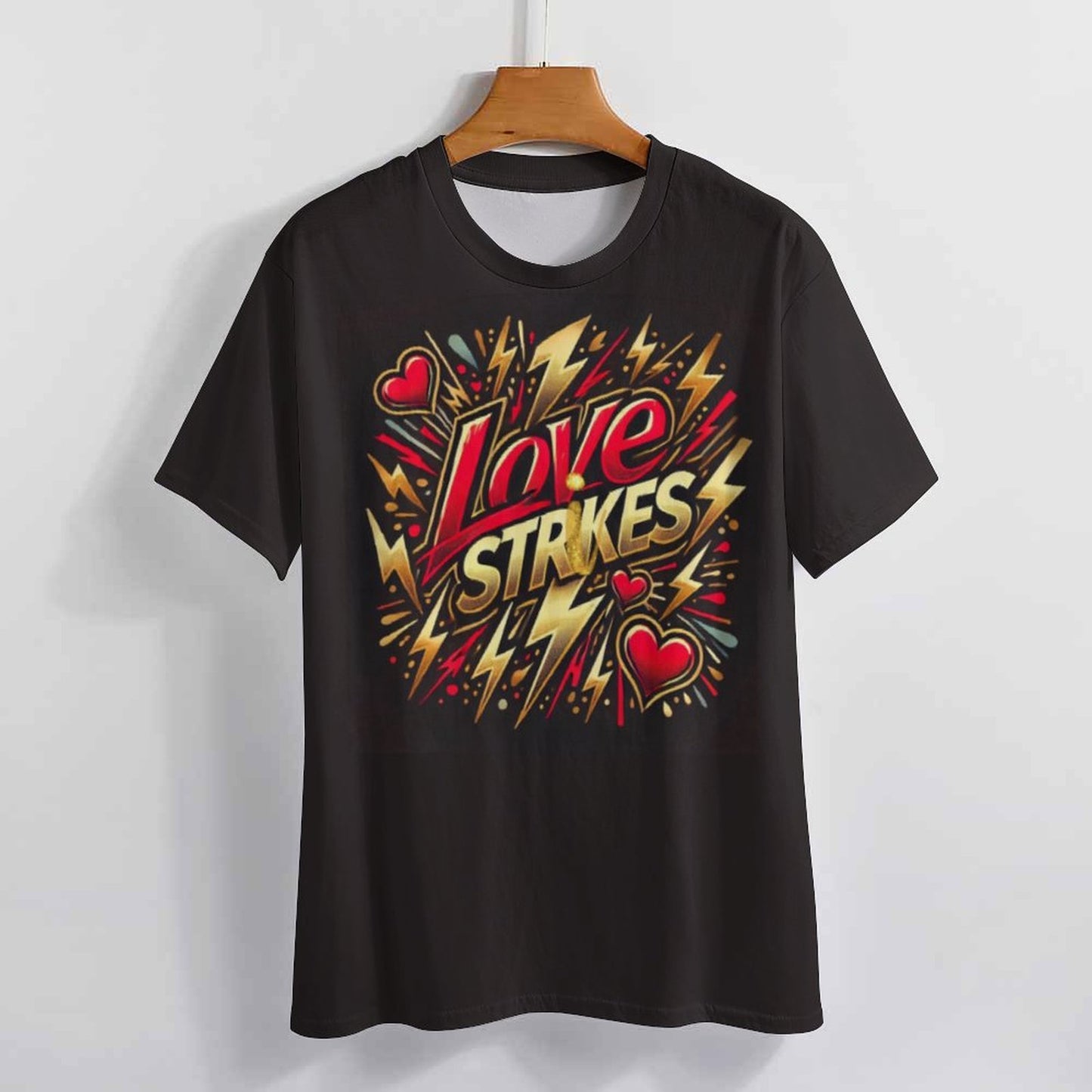 Love Strikes Matching Couple Shirts – Valentine’s Day Tee & Crop Top