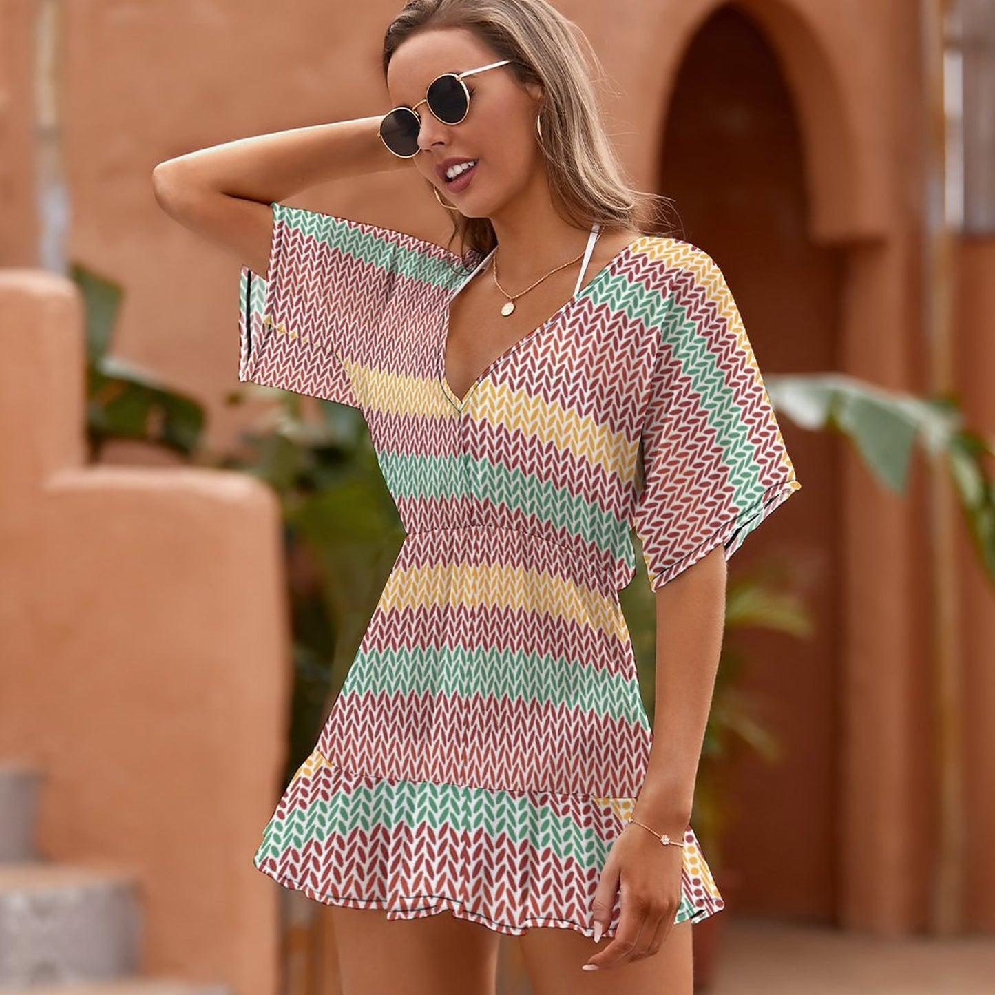 Custom Crochet Swim Cover-Up Dress – Personalized All-Over Print