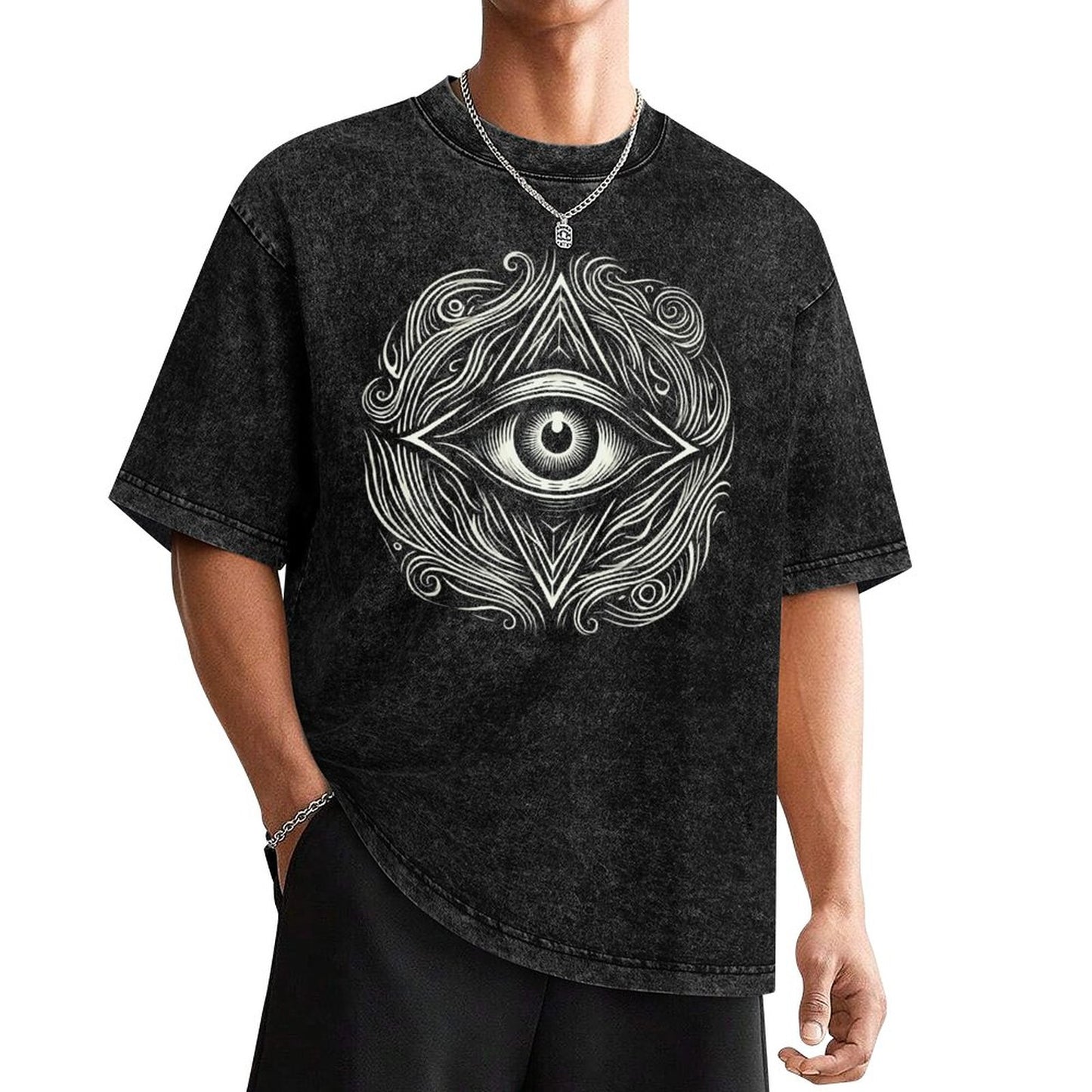 All-Seeing Eye Vintage Graphic T-Shirt – Mystical Gothic Streetwear