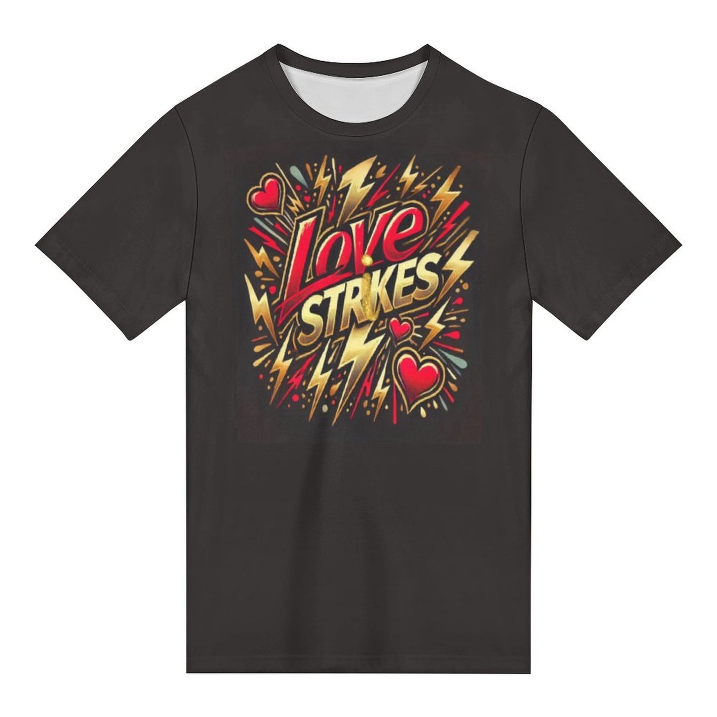 Love Strikes Matching Couple Shirts – Valentine’s Day Tee & Crop Top