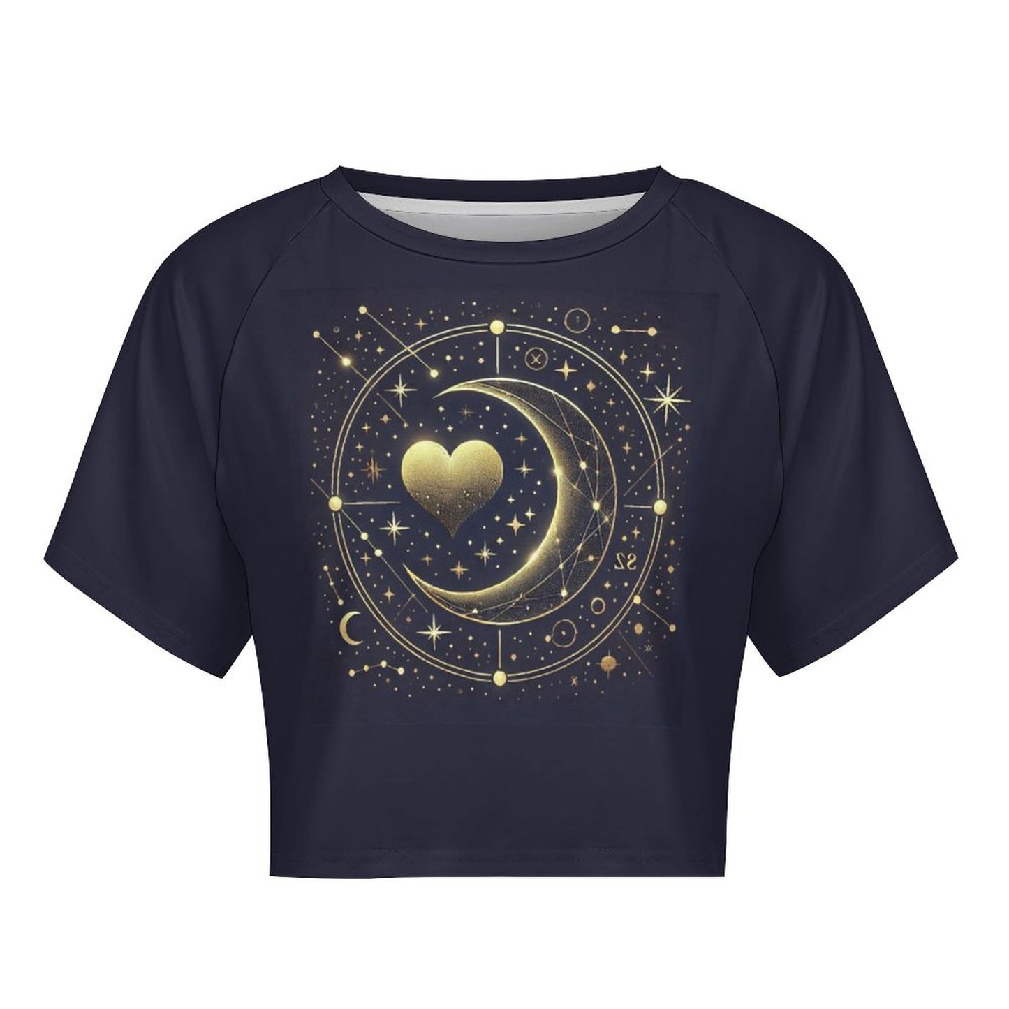 Celestial Heart Tee – Gold Moon & Starry Sky Matching Shirt