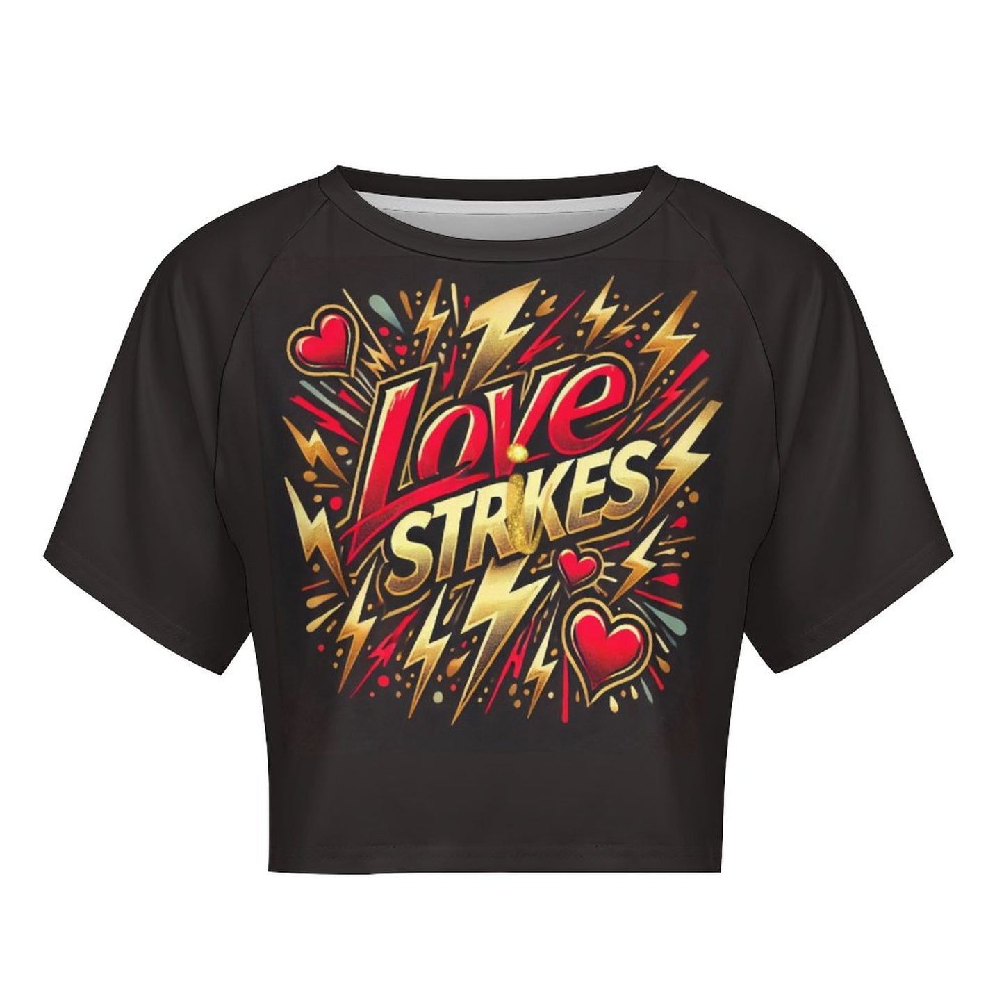 Love Strikes Matching Couple Shirts – Valentine’s Day Tee & Crop Top