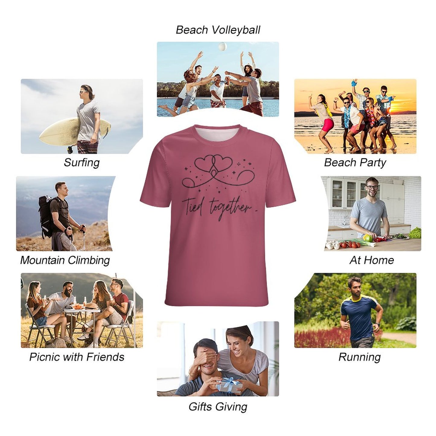 Tied Together Couples Matching T-Shirt & Crop Top – Romantic Valentine’s Day Outfit