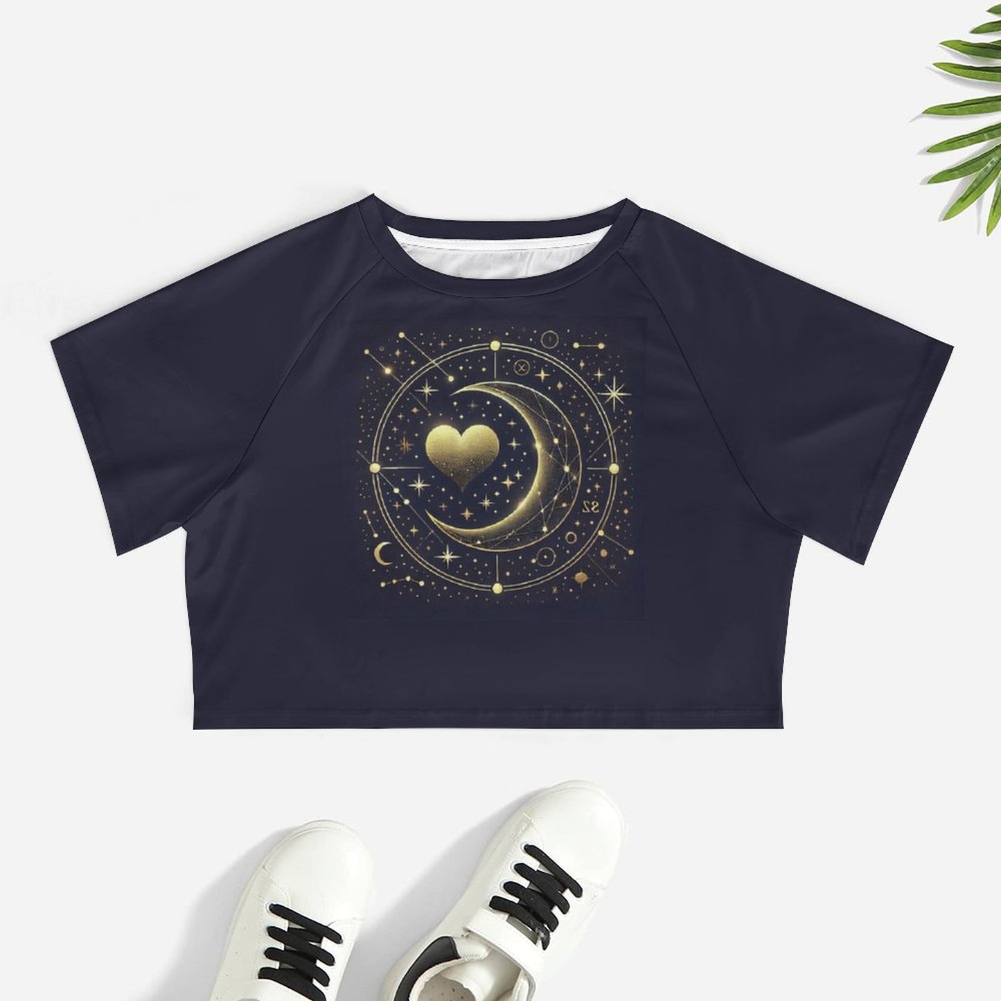 Celestial Heart Tee – Gold Moon & Starry Sky Matching Shirt