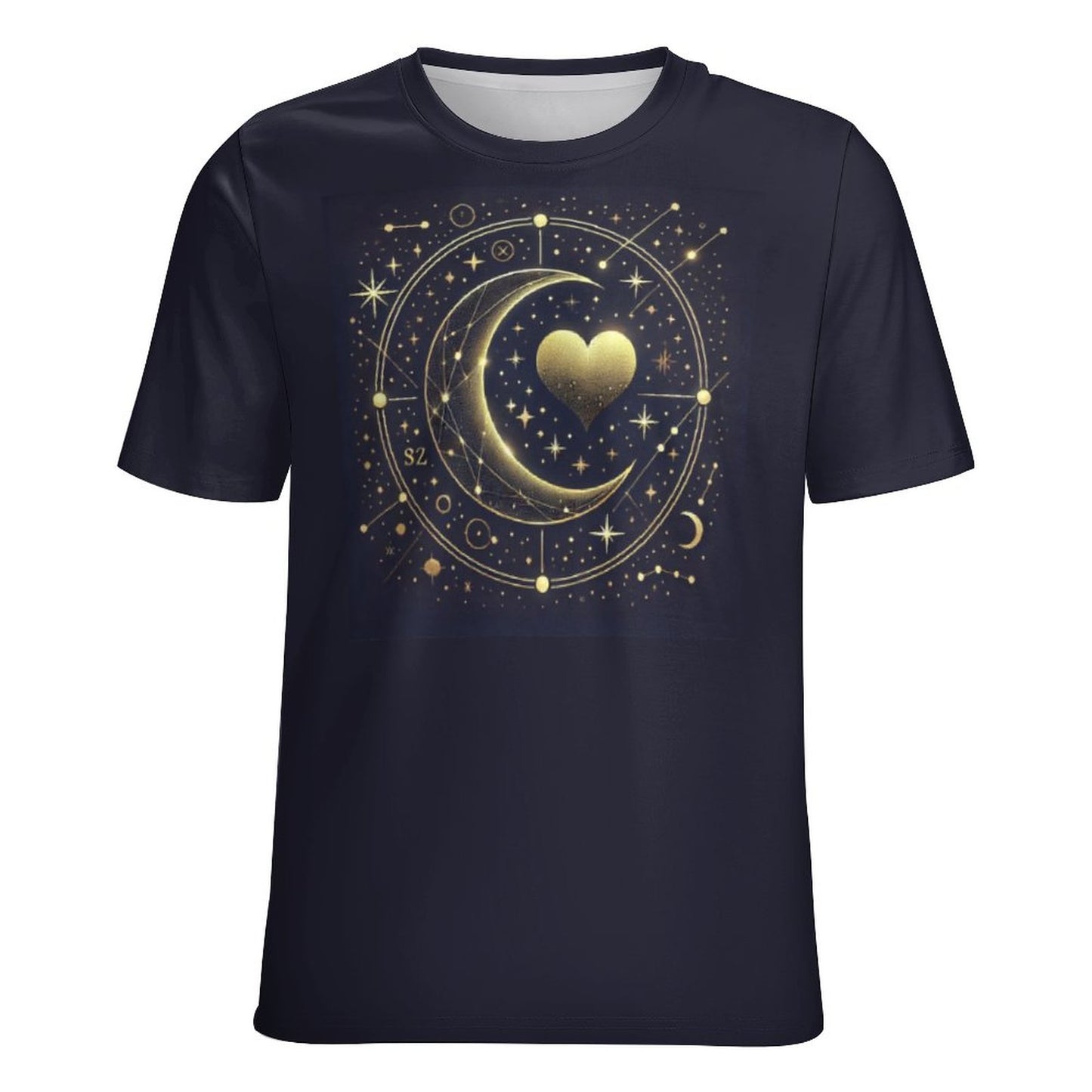 Celestial Heart Tee – Gold Moon & Starry Sky Matching Shirt