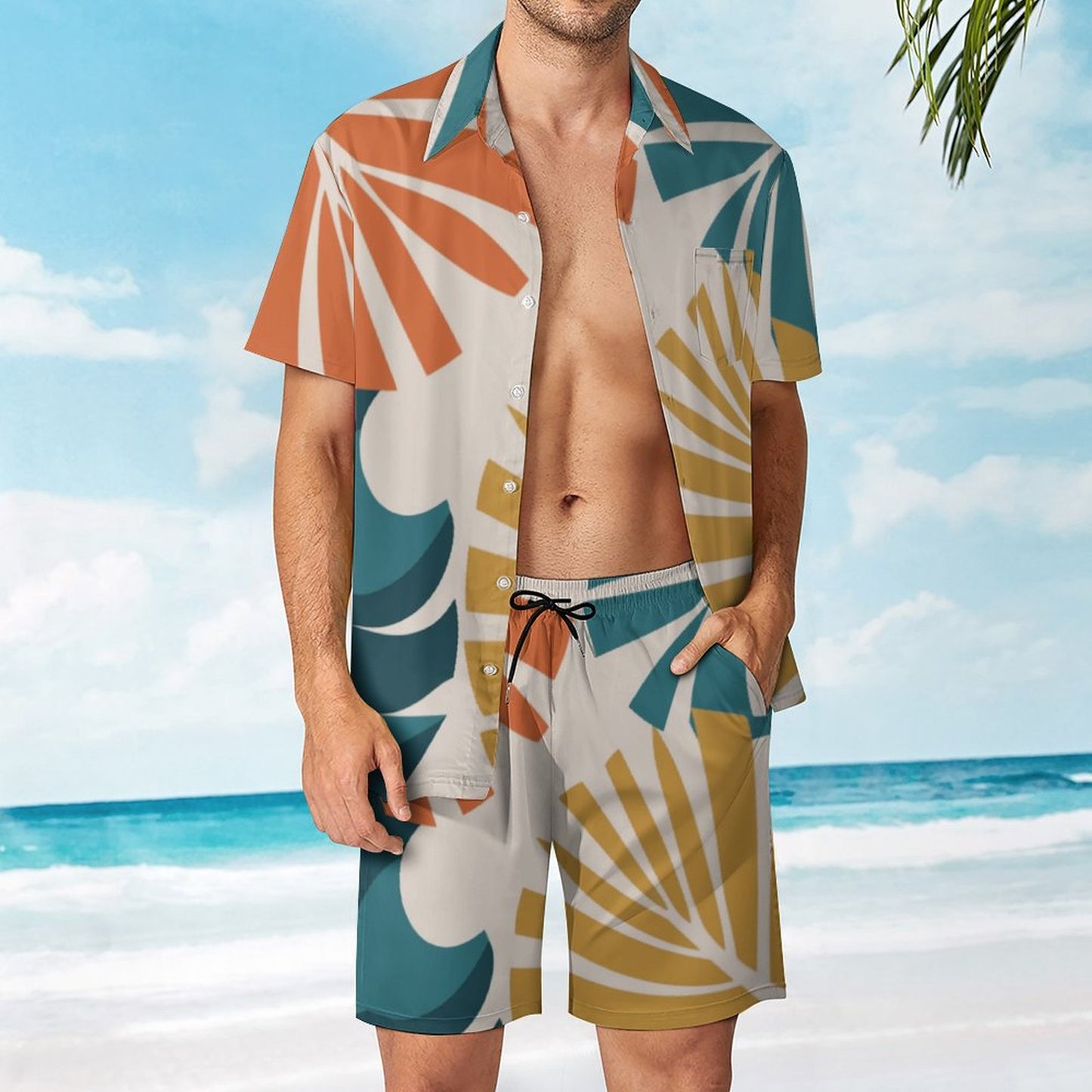 Men's Retro Hawaiian Shirt Set